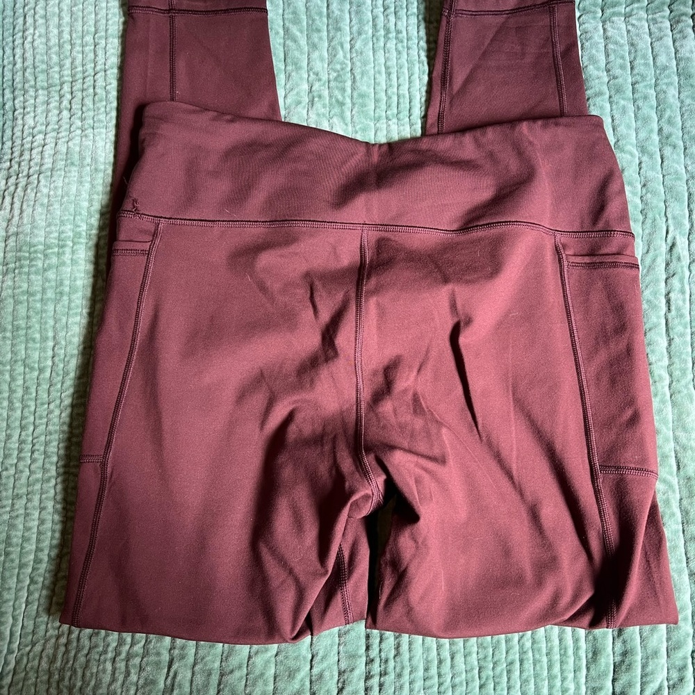 GAP FIT maroon/brown leggings size large - Picture 5 of 5